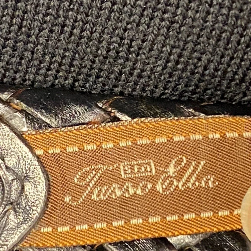 TASSO ELBA men's Sz: 42 Fashion dress belt brown braided woven bonded Leather